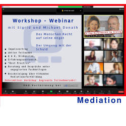 Mediation - 04.07.2024 - 10.00 Uhr: Workshop-Webinar zu Angst und Schuld