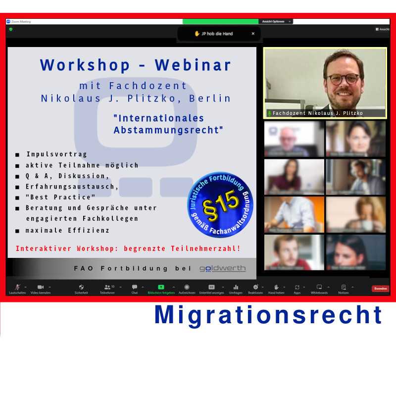 MigrationsR - 25.11.2024 - 17.00 Uhr: Workshop-Webinar Intern. Abstammungsrecht